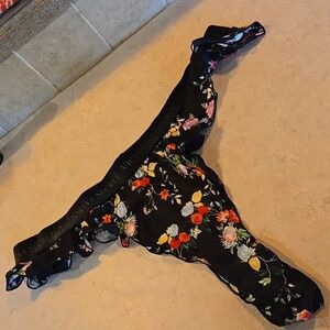 Victoria's Secret Floral Black Thong